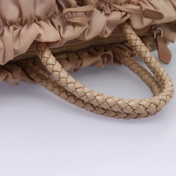 PRADA Hand Bag Nylon Leather 2way Pink Gold Auth EC720 - Picture 7 of 16